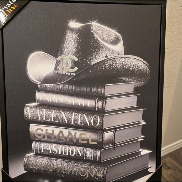 Crystal Luxe Designer Cowgirl Framed Canvas Wall Decor - Picture 3 of 6